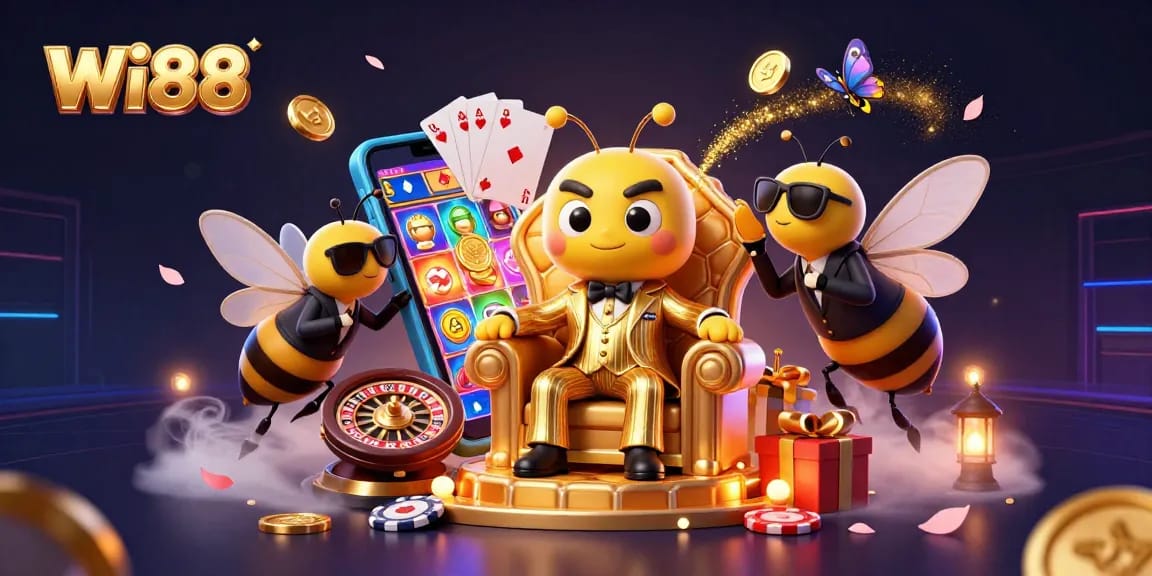 Wi88 players engage with vibrant casino elements while enjoying thrilling games in a rich environment.