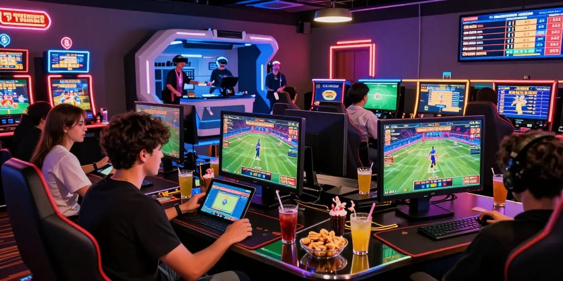 Exciting online gaming scene showcasing go999 players at digital casino, engaged in sports betting and interactive games.