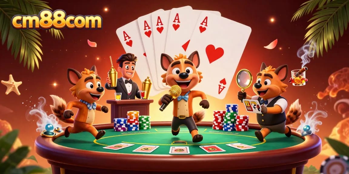 Join the laughs at cm88com's vibrant comedy casino club, featuring hyenas in action!