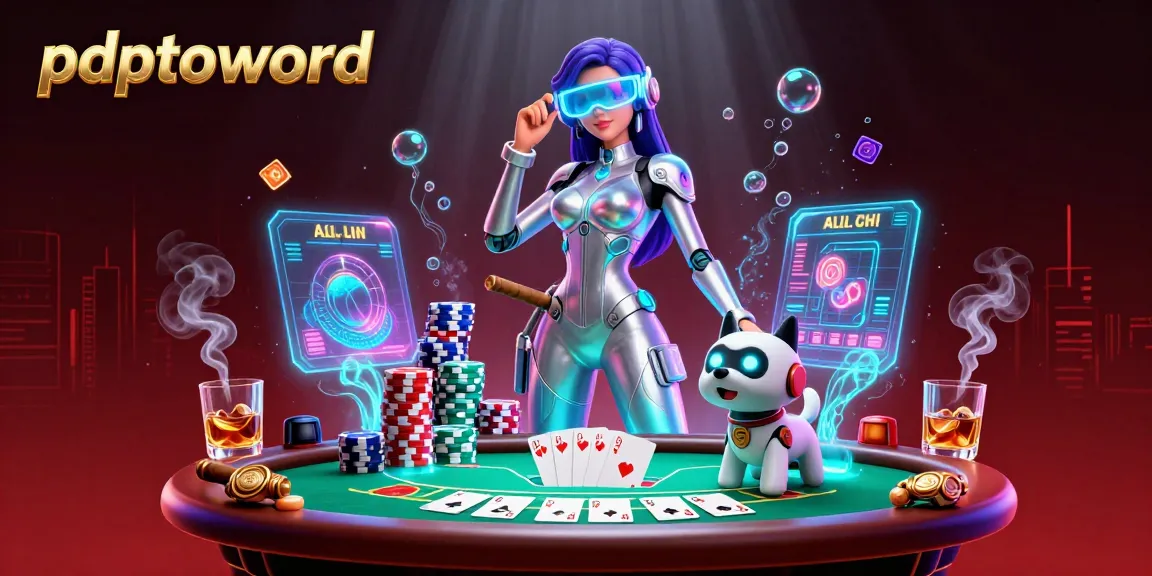 Convert PDFs seamlessly to Word with pdftoword's intuitive interface featuring vibrant casino elements.
