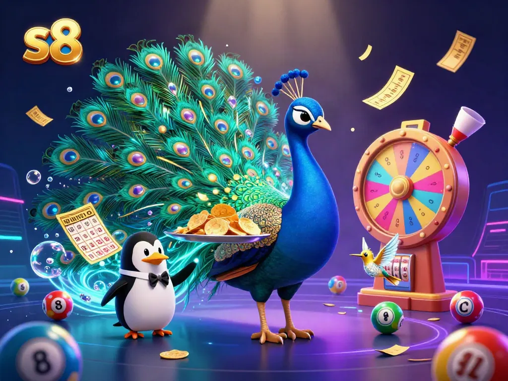 Experience the exciting world of S8 with animated games, colorful lottery balls, and thrilling visuals.