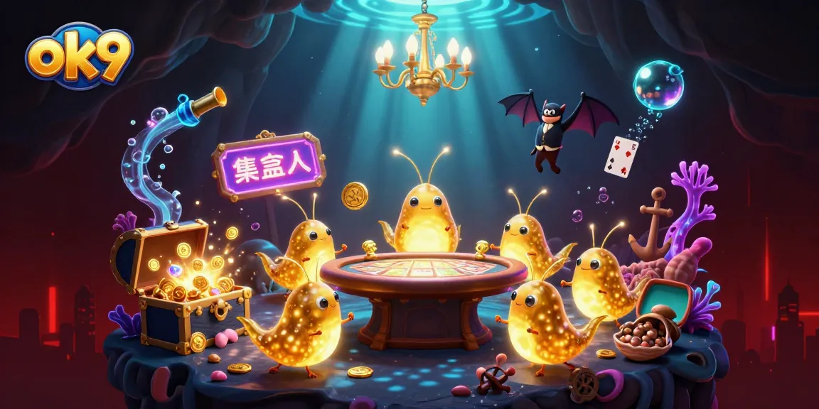 Experience vibrant gaming at ok9 with a glowworm team lighting a stunning cave casino scene.