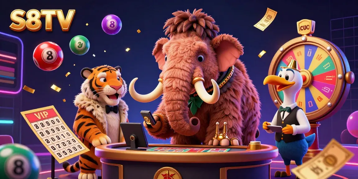 Experience winning strategies with S8TV in a vibrant gambling atmosphere featuring dynamic lottery and bingo elements.