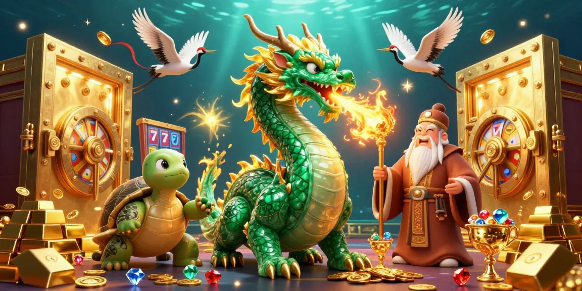 Engage with DA88 gaming excitement featuring a jade dragon and vibrant casino elements.