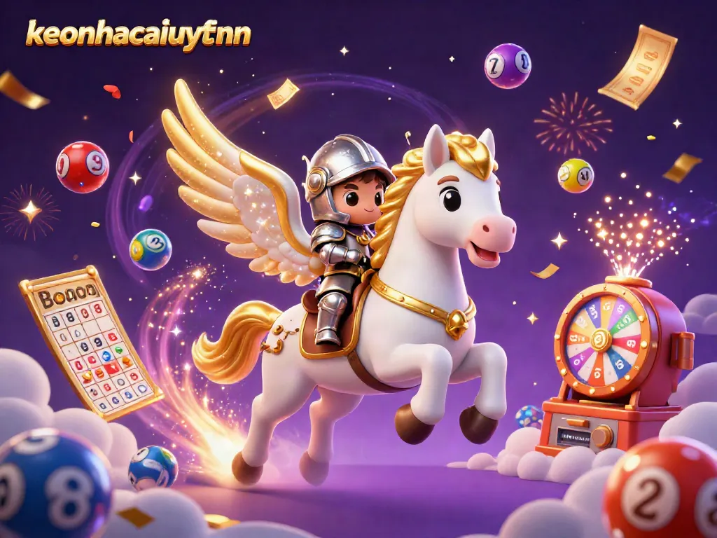 Engage with keonhacaiuytinn in a vibrant 3D illustration of a celestial horse and knight, celebrating gambling wins.