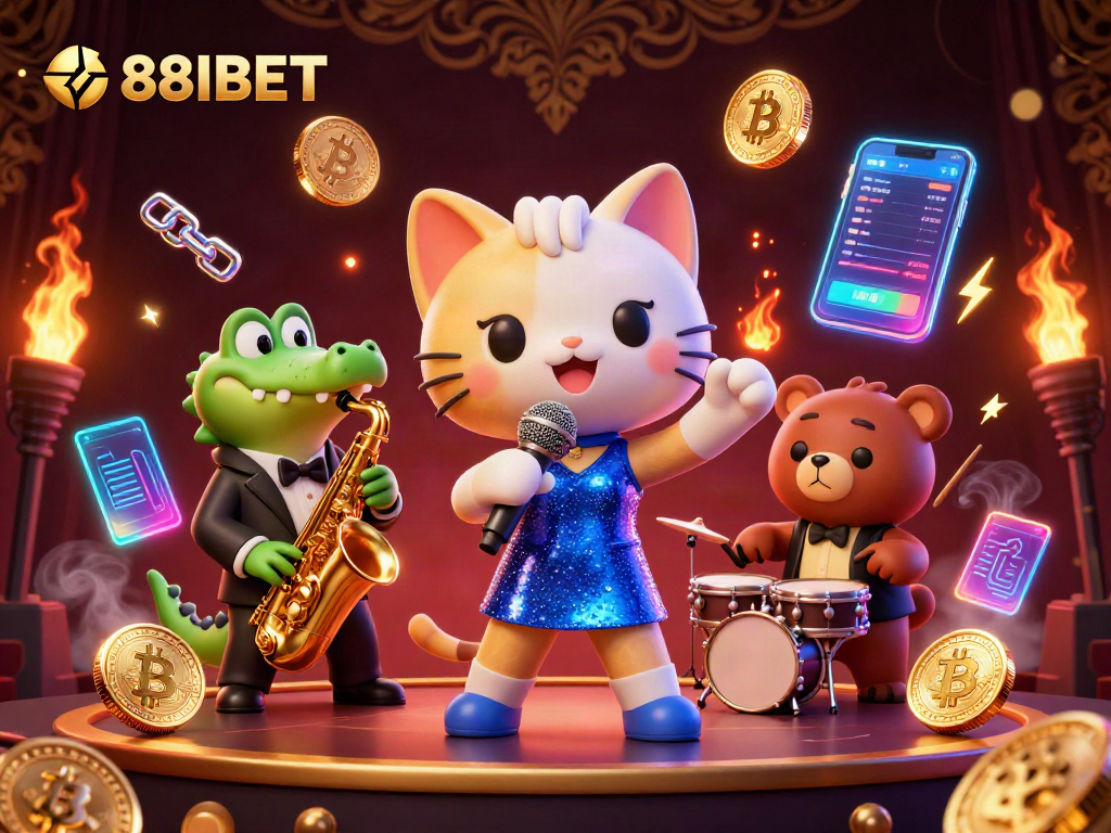 Experience the excitement with 88IBET through a vibrant 3D casino scene featuring animated characters.