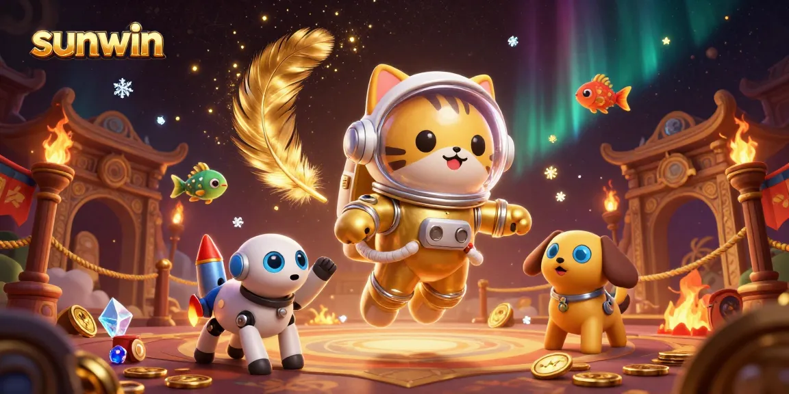 Experience thrilling games at sunwin, featuring exciting 3D cosmic elements and betting tokens.