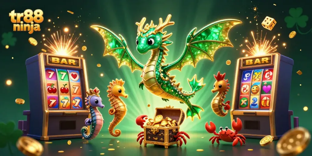 Experience thrilling gameplay with tr88 ninja, illustrated with vibrant characters and exciting casino elements.