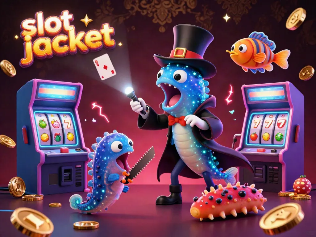 Experience exhilarating slot jackpot thrills with a magical underwater scene featuring unique characters and casino game elements.
