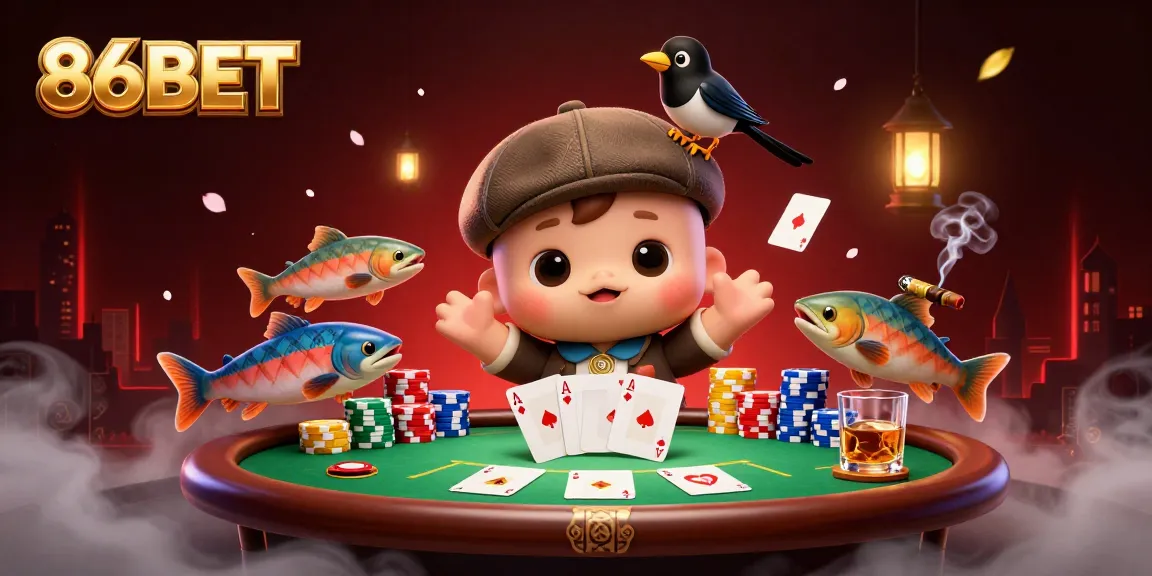 Experience exciting gaming moments at 86BET while playing poker with vibrant characters and dynamic elements.