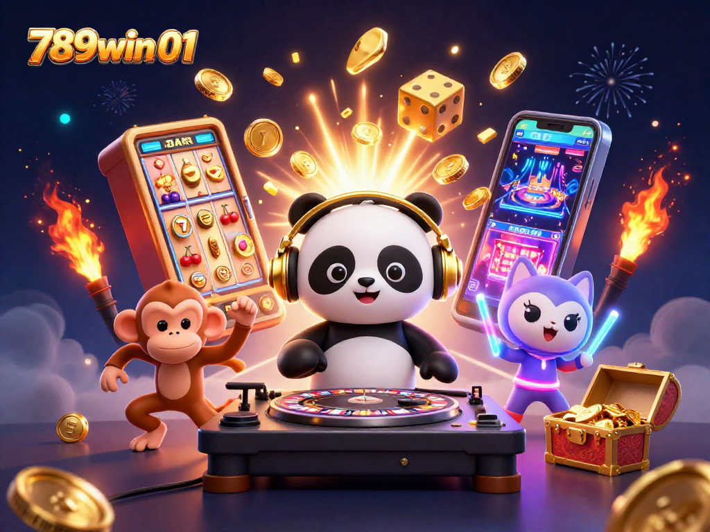 Experience winning thrills with 789win 01's dynamic casino scene featuring animated characters and vibrant game elements