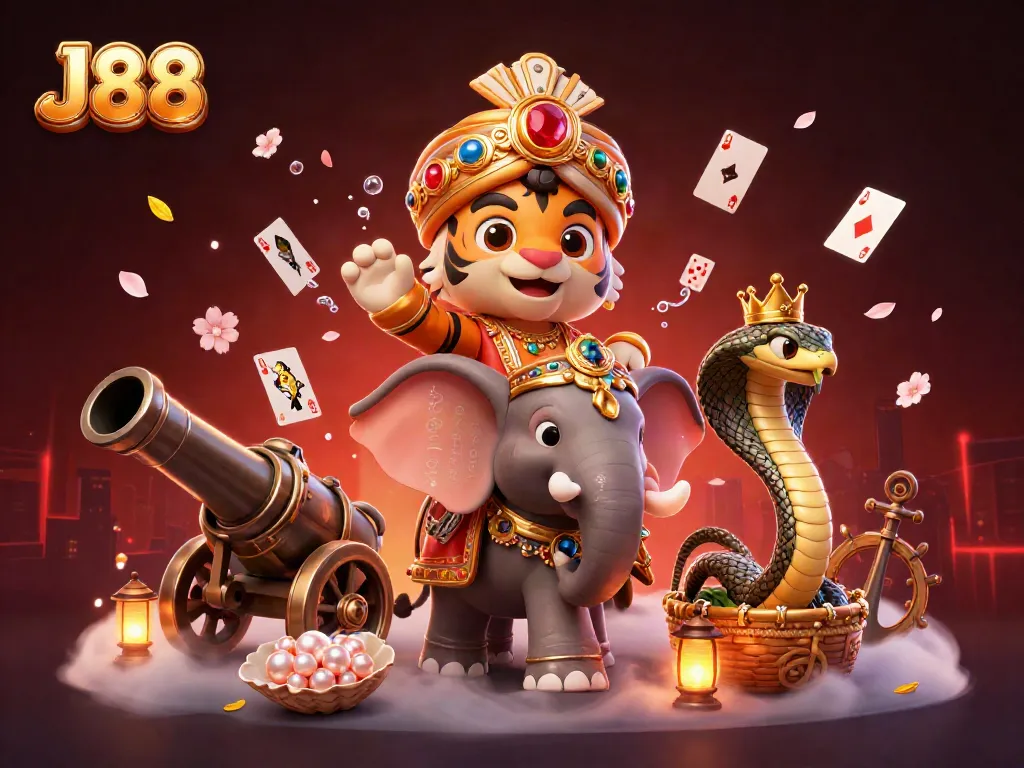 Engage in thrilling action with J88's vibrant casino adventure featuring captivating characters and dynamic gaming elements.