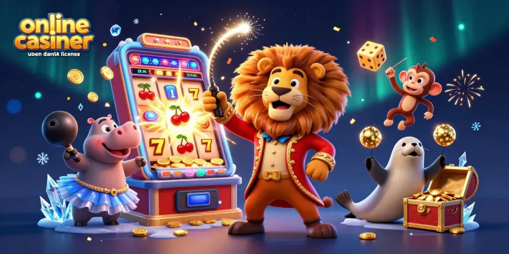 Engage with thrilling online casinoer uden dansk licens featuring vibrant characters and a cascading jackpot.