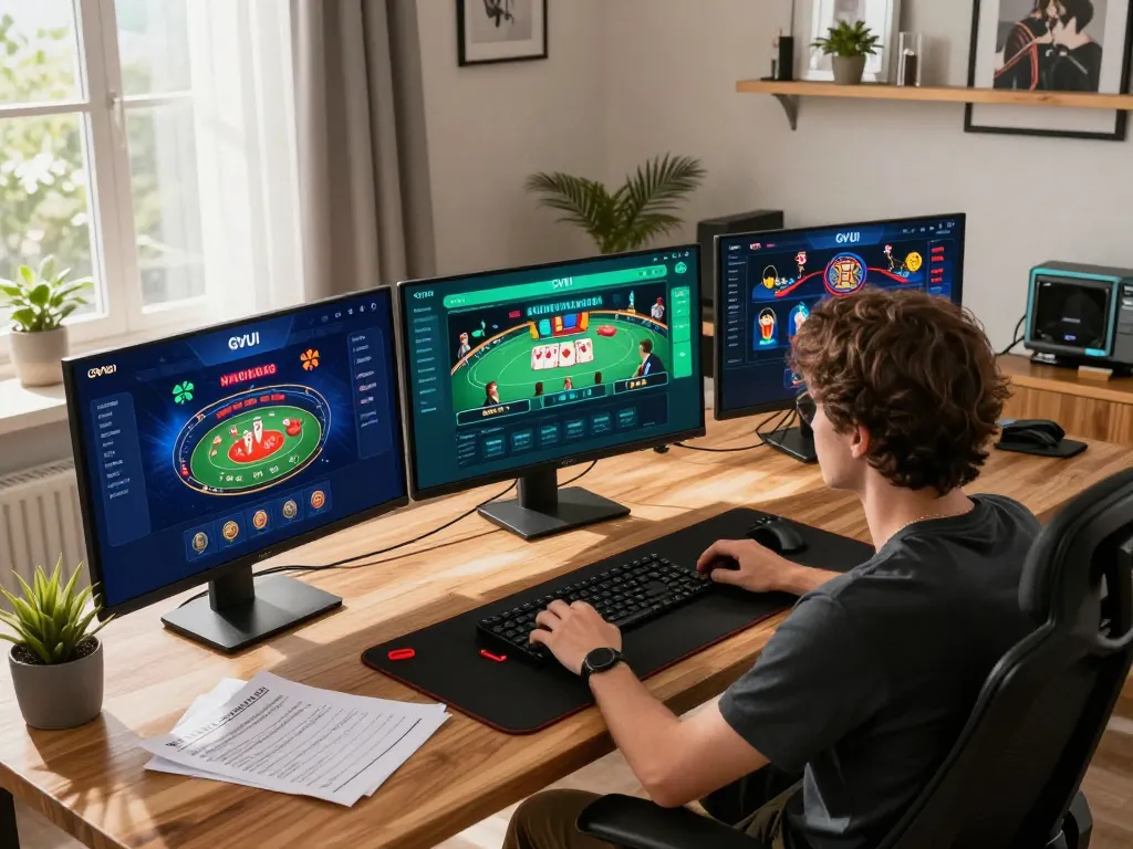 Engaging gameplay experience on GVUI app with a vibrant online casino setup.