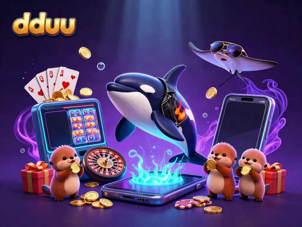 Experience the vibrant thrill of dduu with a colorful underwater casino scene featuring playful characters and exciting game elements.