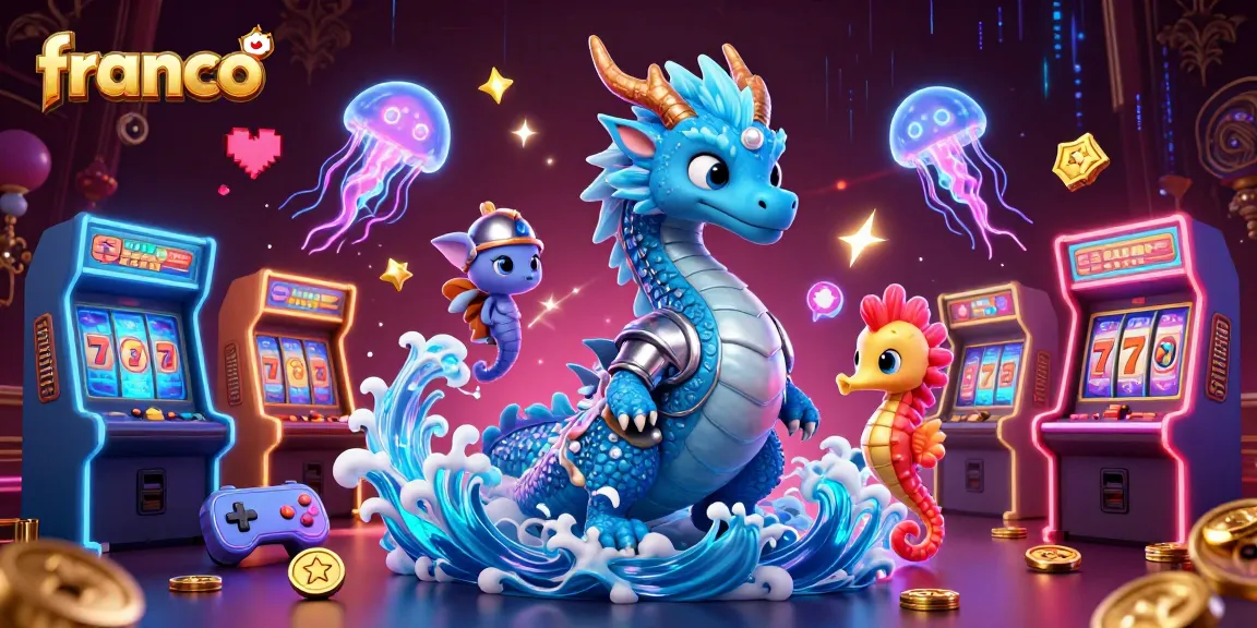Engage with franco's thrilling slot experience featuring an azure dragon and vibrant gaming elements.