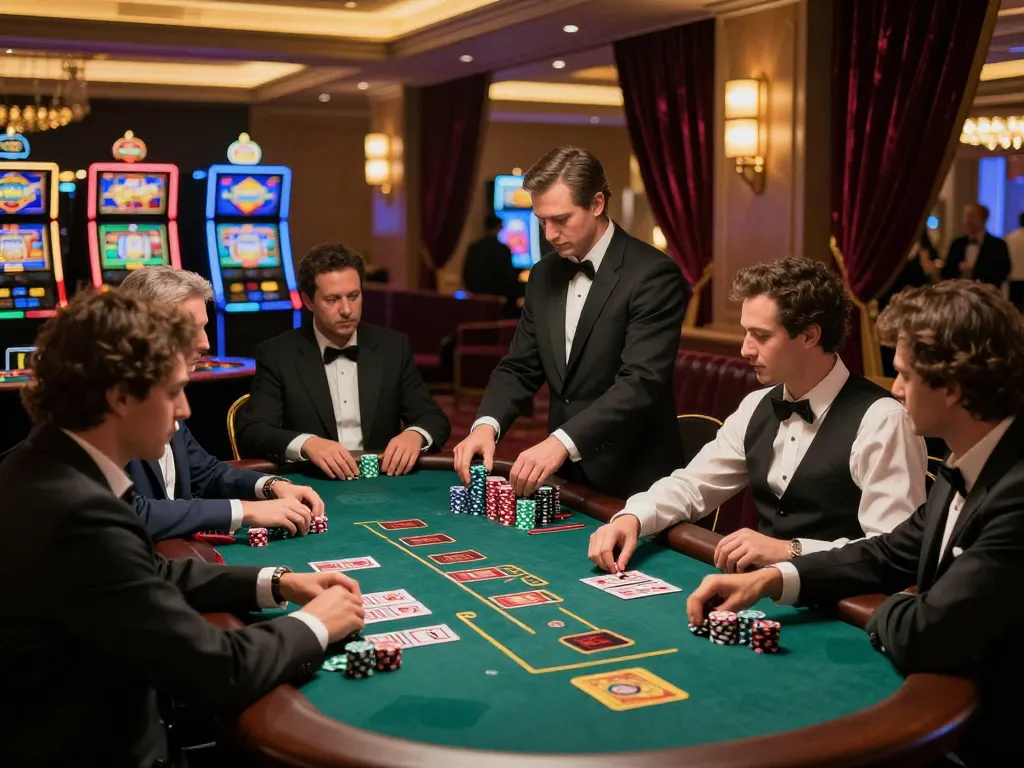 Experience high-stakes gameplay at TR 88 blackjack table with focused players and professional dealer