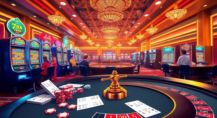 Experience the excitement of gambling at a luxurious casino featuring engaging games like roulette and slots with 7m betting options.