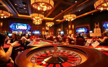 Players engaging in high-stakes games at U888 casino tables, showcasing excitement and luxury.
