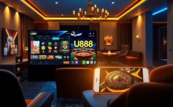 U888 online casino gaming interface showcasing vibrant slots and luxurious atmosphere