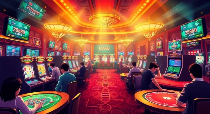 U888 online casino gaming scene showcasing excitement and luxury.