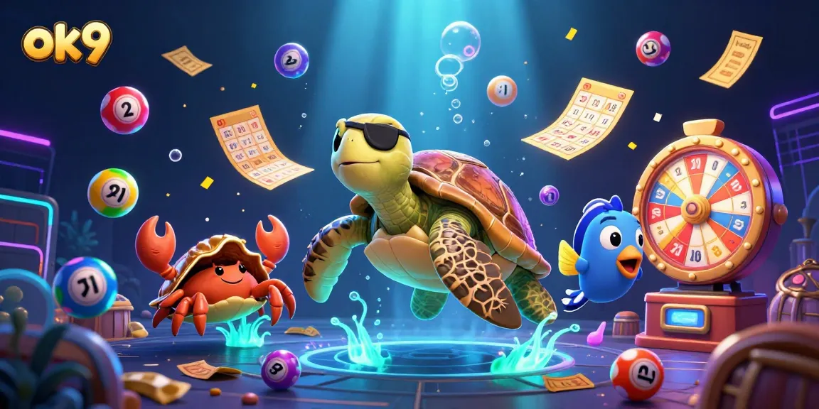 Engage with the lively world of ok9 gambling featuring a dynamic underwater scene with cartoon pirate turtle and friends.
