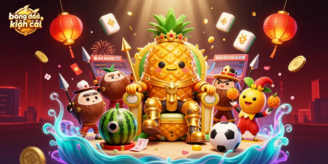 Engage with bóng đá kèo nhà cái betting scene featuring the golden pineapple king and vibrant elements.